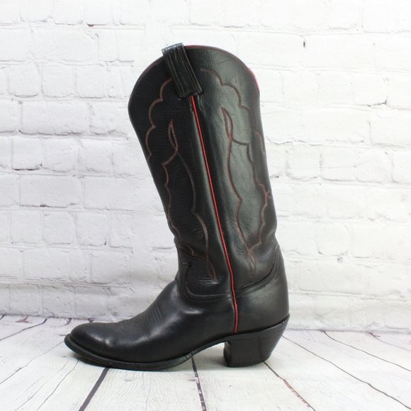 Tony Lama Other - TONY LAMA Black Leather Western Cowboy Boots Style